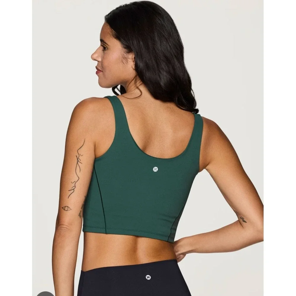 Lululemon Womens Green Athletic Crop Top Tank Yoga‎ Gym Workout Size Small